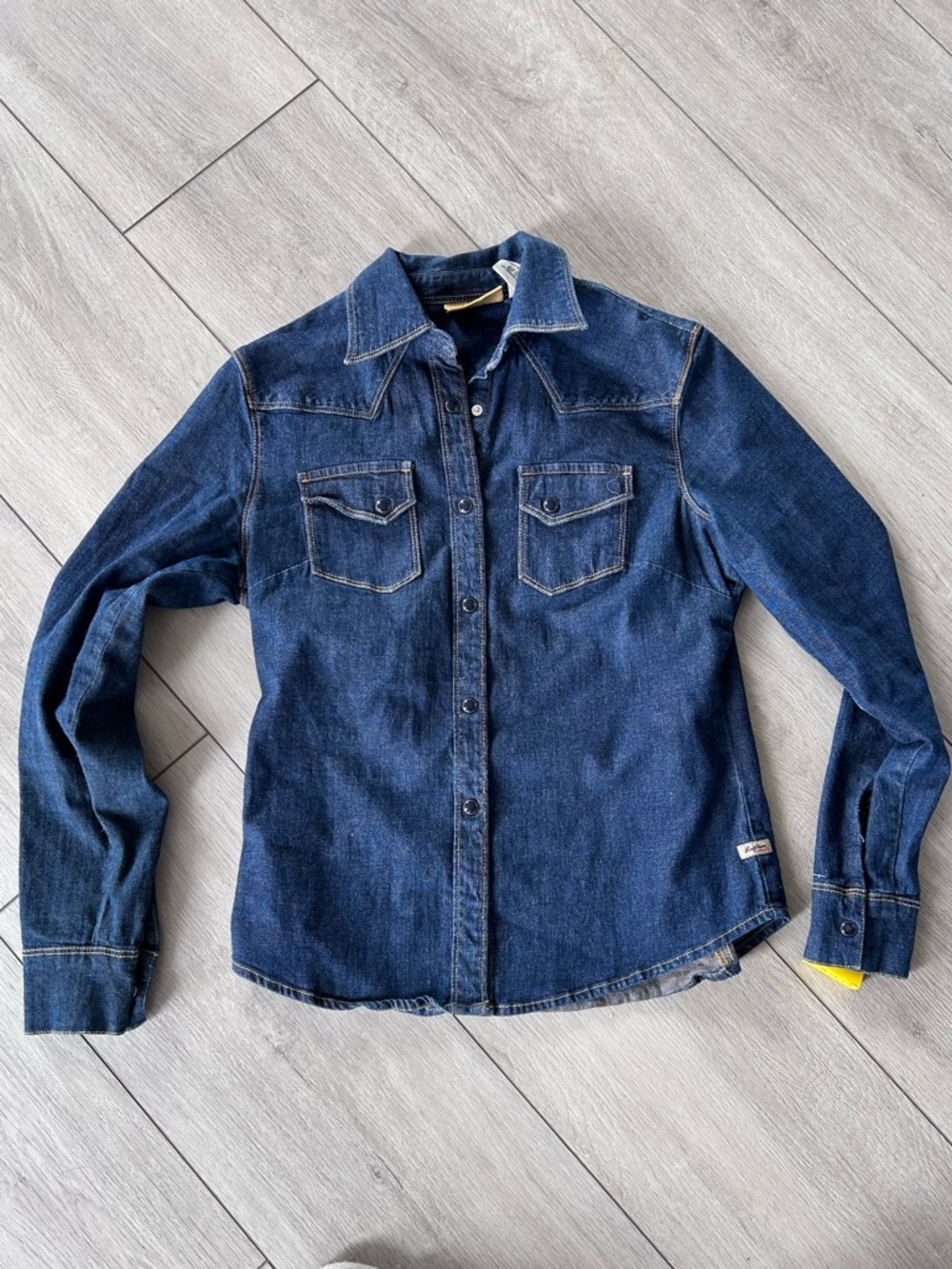 Levi Strauss Signature Western Denim Button-Up Shirt Long Sleeve Cowboy Yoke